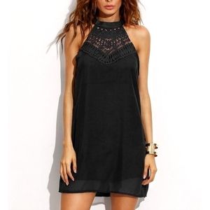 Sweetnight | Black Halter Swing Dress